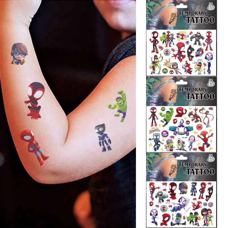 2pcs Marvel Spider-Man Temporary Tattoo Stickers - Image 2