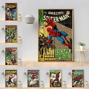 MINISO Marvel Superhero Spider-Man Vintage Art Posters