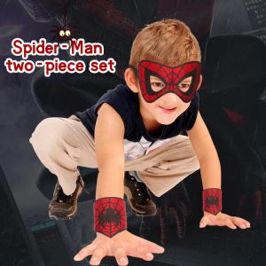 Kids Superhero Spider-Man Mask + Wrist Guard Set