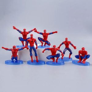 7PCS Disney Cartoon Spider-Man Plastic Model Set